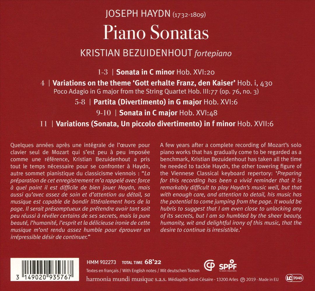 Joseph Haydn: Piano Sonatas Hob. XVI:6, 20 & 48 cover art