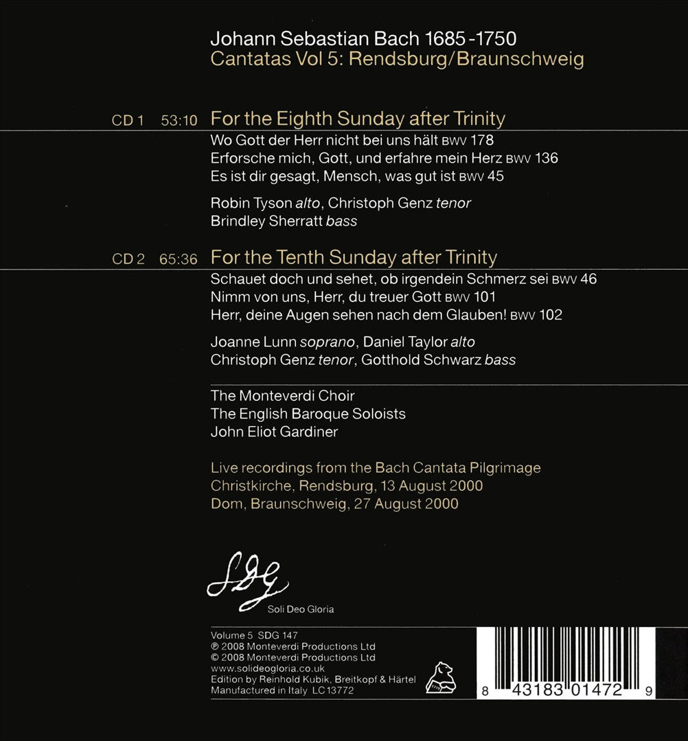 Bach Cantatas, Vol. 5: Rendsburg/Braunschweig cover art