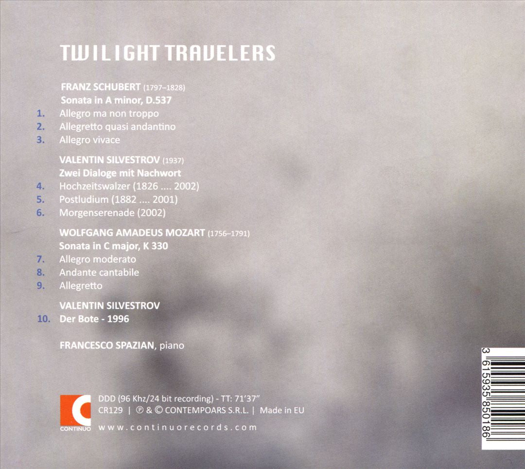 Twilight Travelers: Schubert, Mozart, Silvestrov cover art