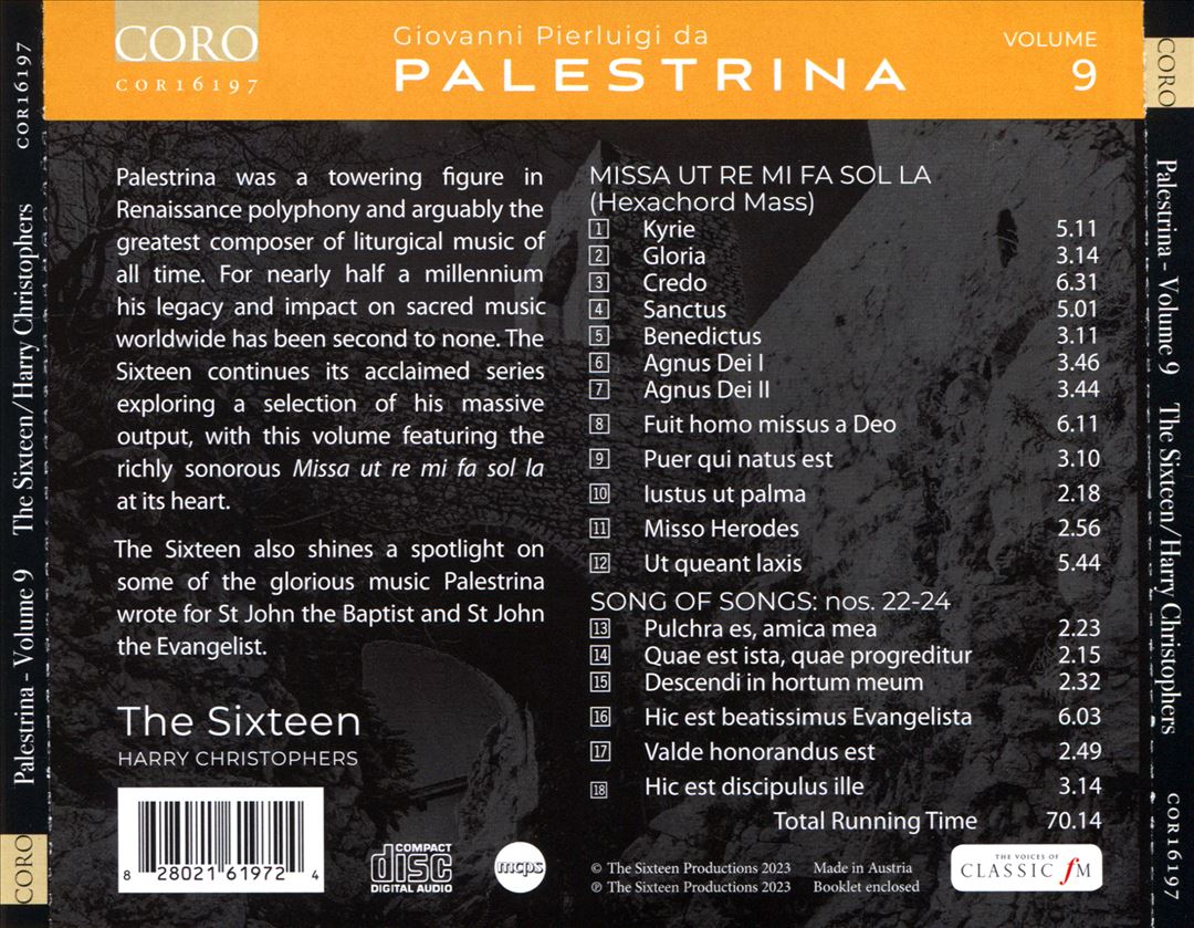 Giovanni Pierluigi da Palestrina, Vol. 9 cover art