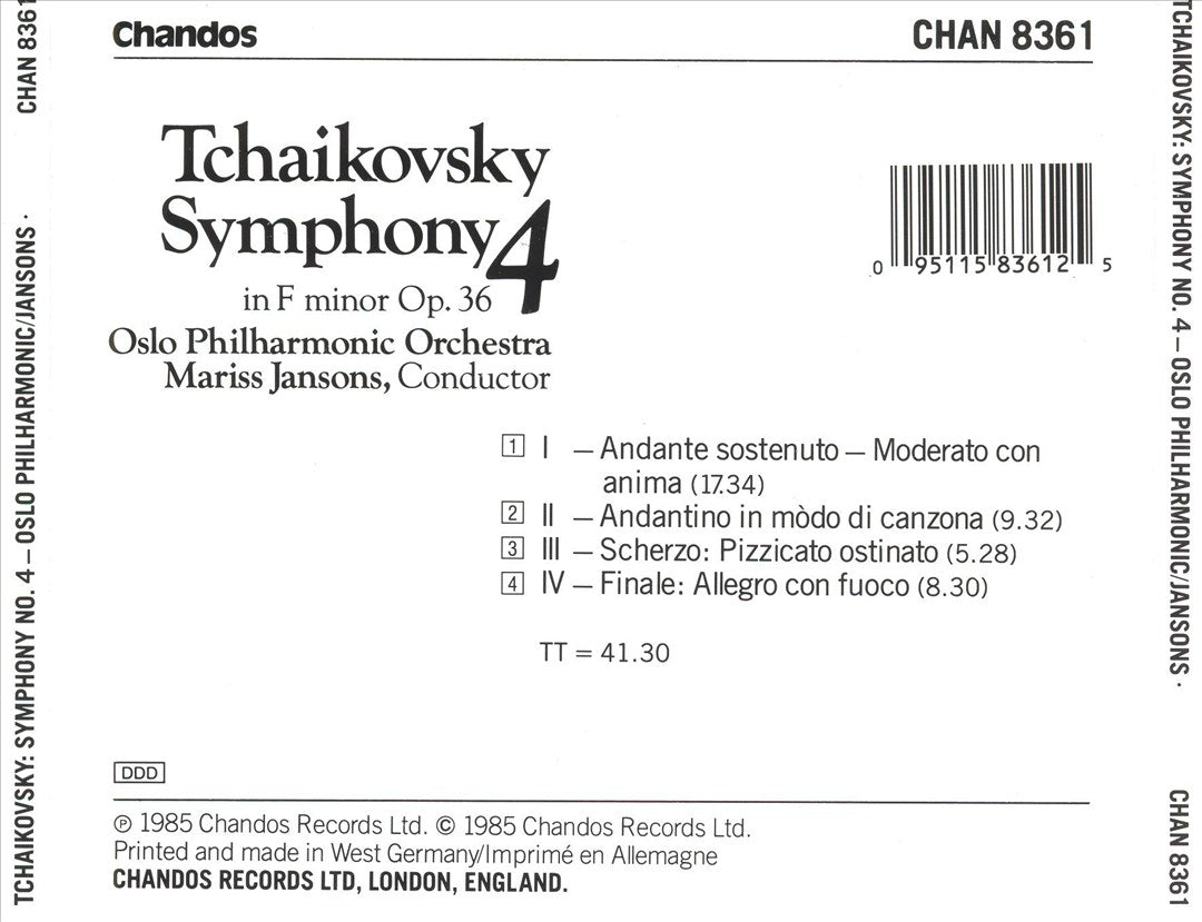 Tchaikovsky: Symphony No. 4 cover art