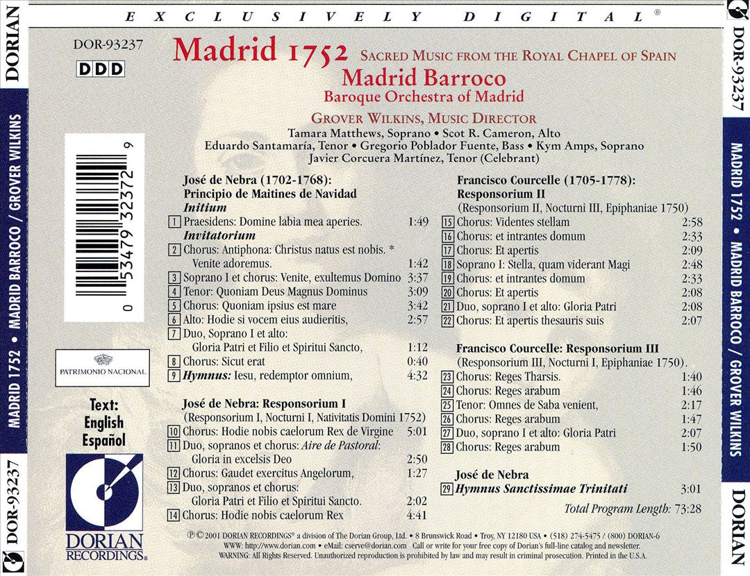 Madrid 1752: Sacred Music from the Royal Chapel of Spain cover art