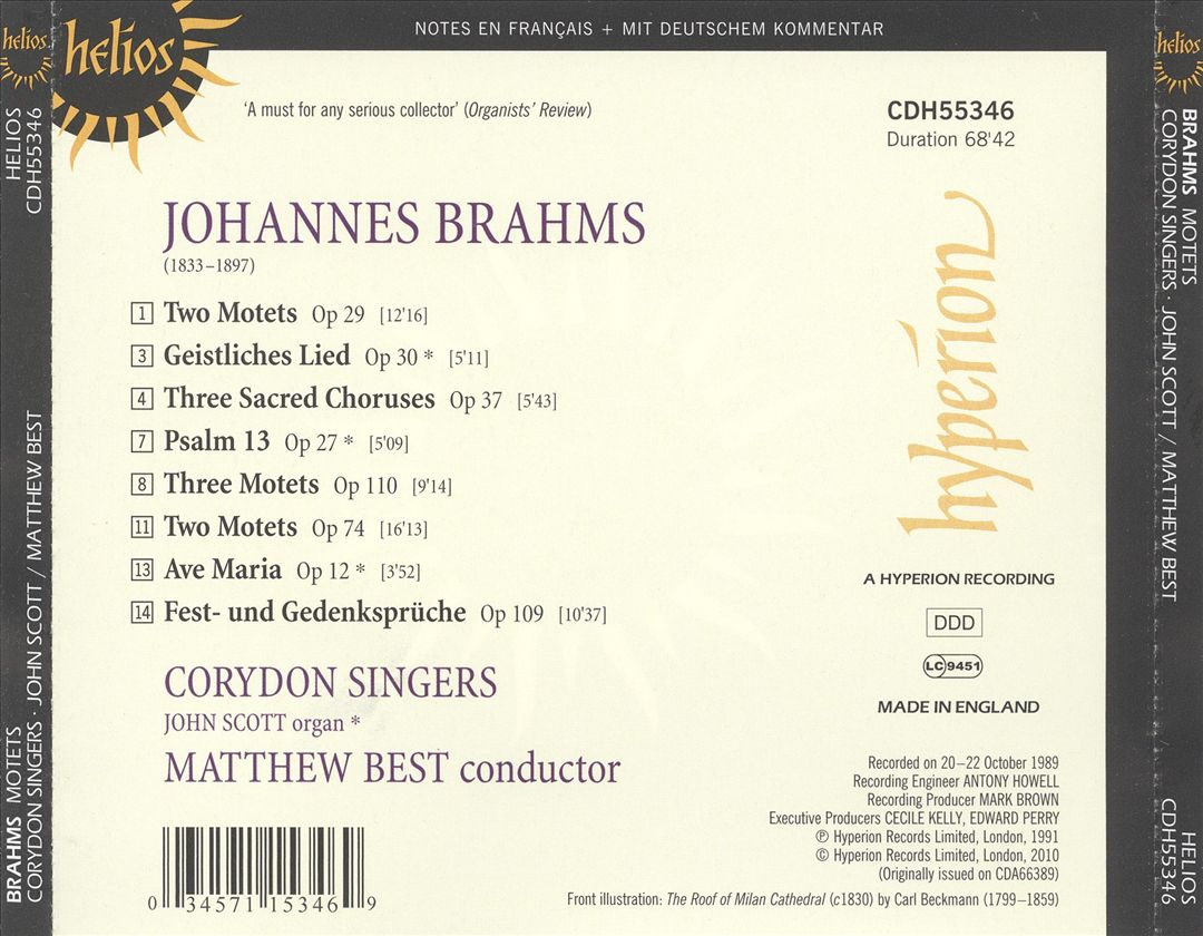 Brahms: Motets cover art