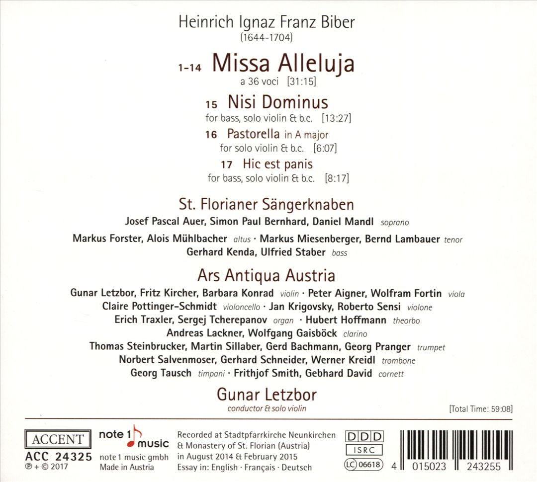 Heinrich Ignaz Franz Biber: Missa Alleluja; Nisi Dominus cover art