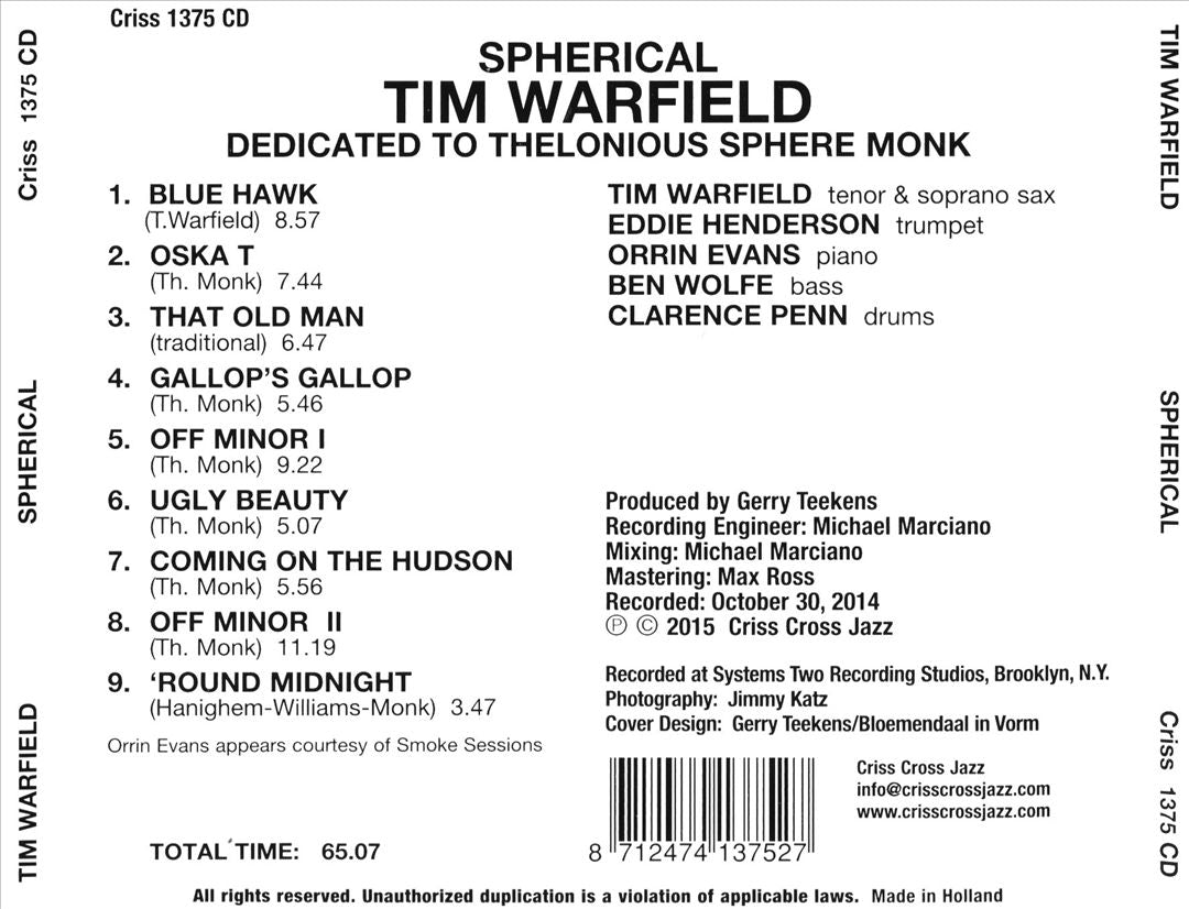 Spherical: Dedicated to Thelonious Monk cover art