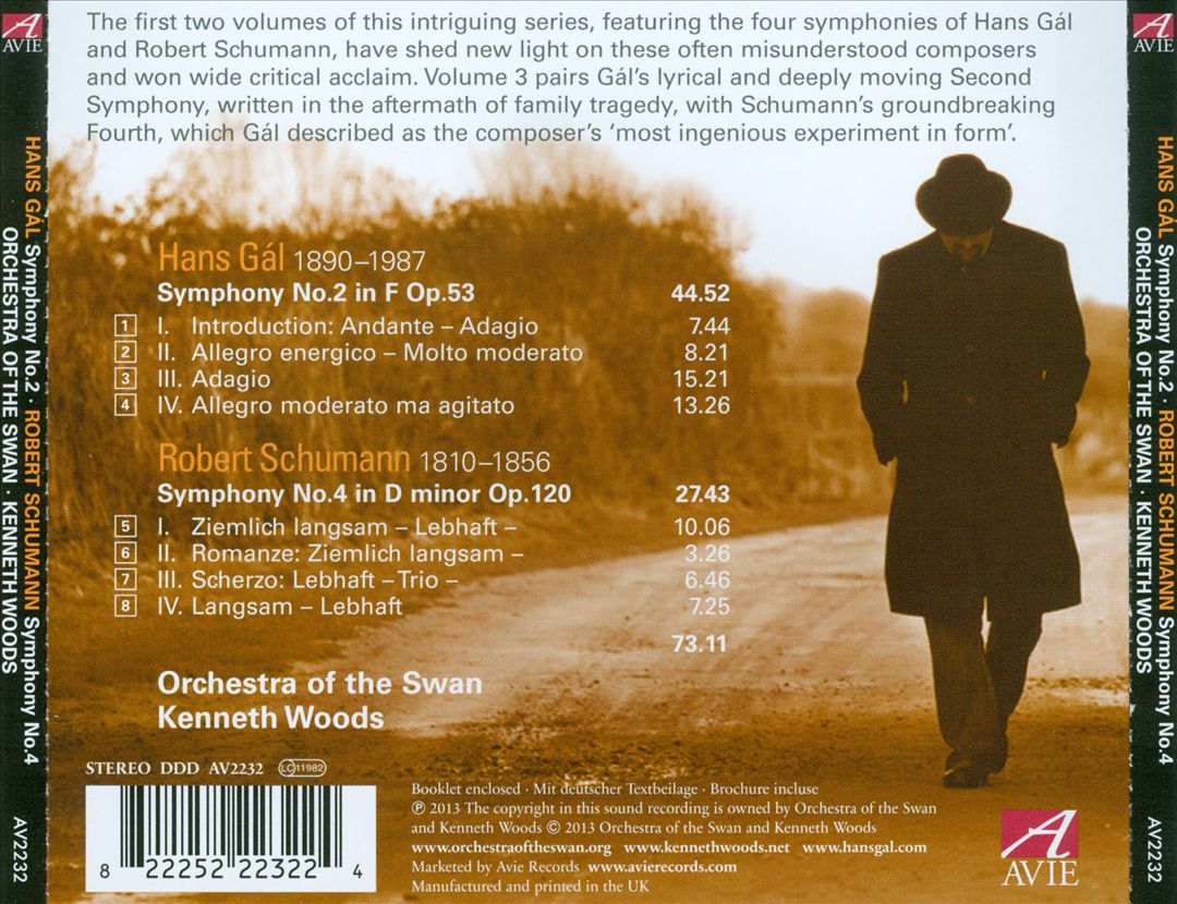 Hans Gál: Symphony No. 2; Robert Schumann: Symphony No. 4 cover art