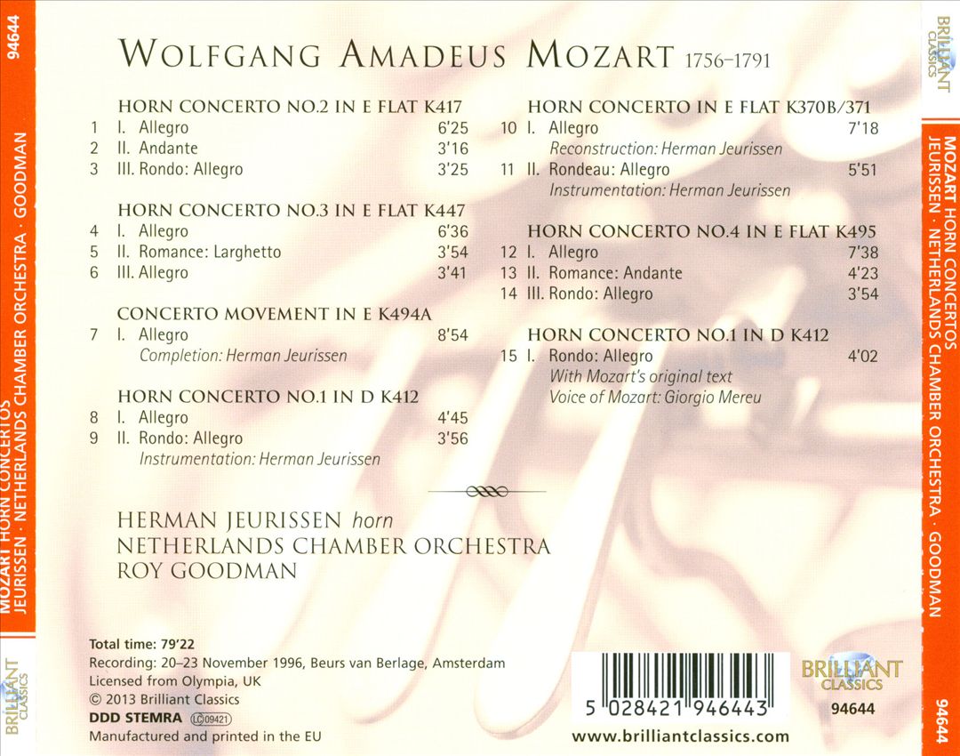 Mozart: Horn Concertos cover art