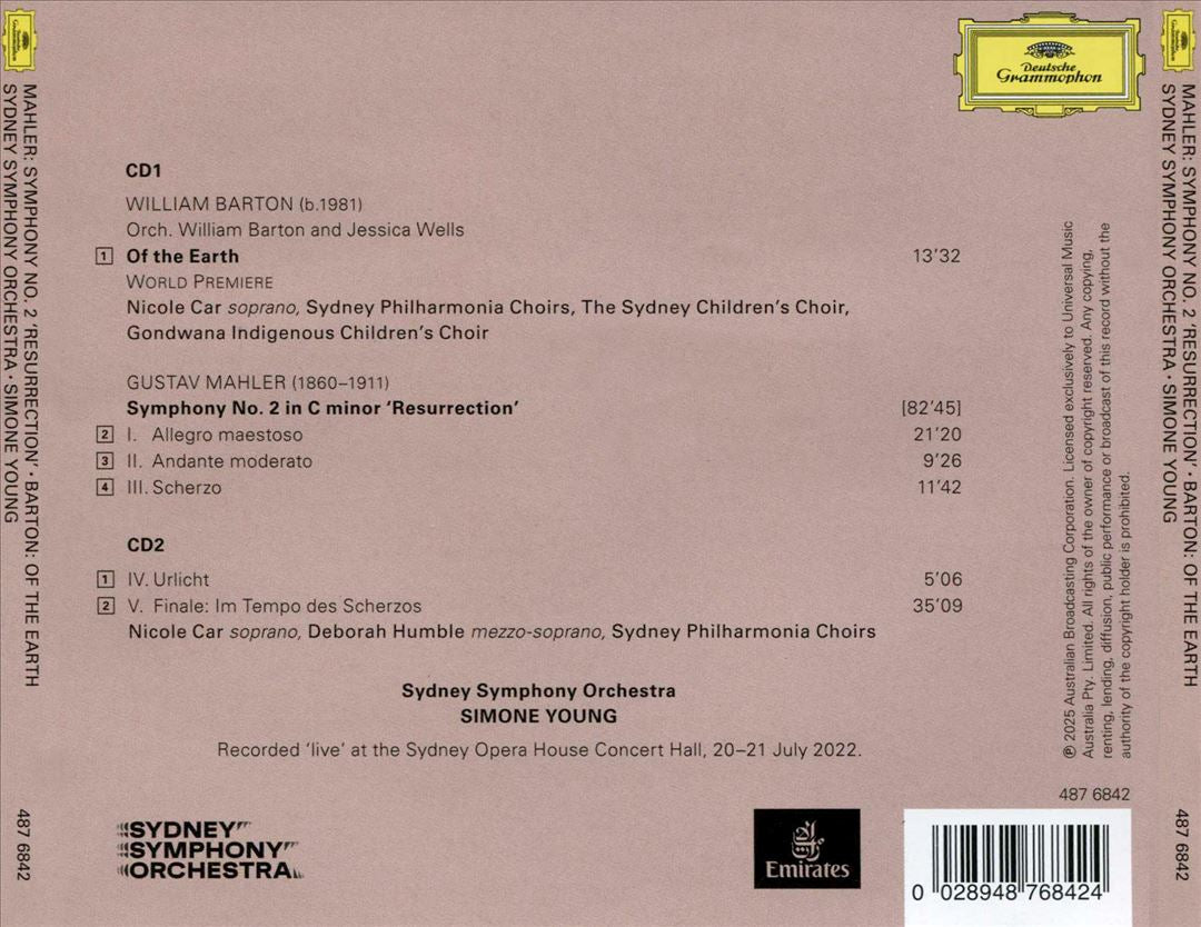 Mahler: Symphony No. 2 'Resurrection'; Barton: Of the Earth cover art