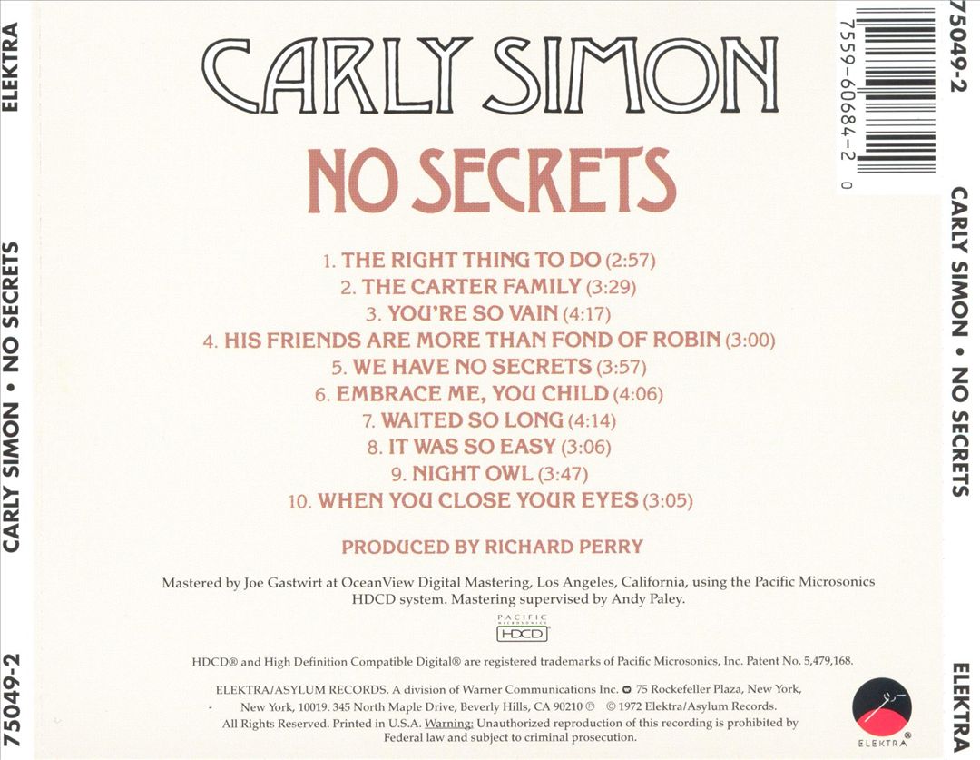 No Secrets cover art