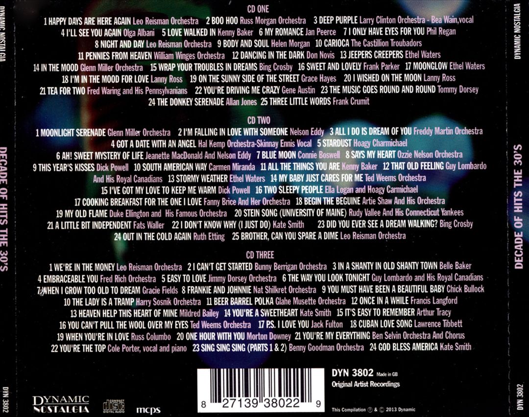Decade of Hits: The 30's cover art