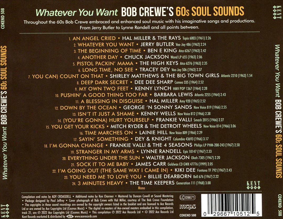 Whatever You Want: Bob Crewe's 60s Soul Sounds cover art