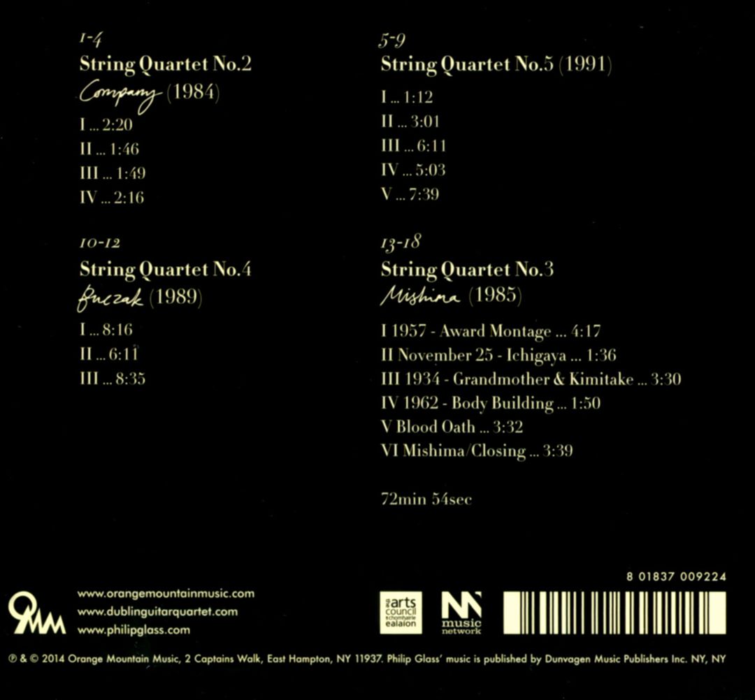 Dublin Guitar Quartet Performs Philip Glass cover art