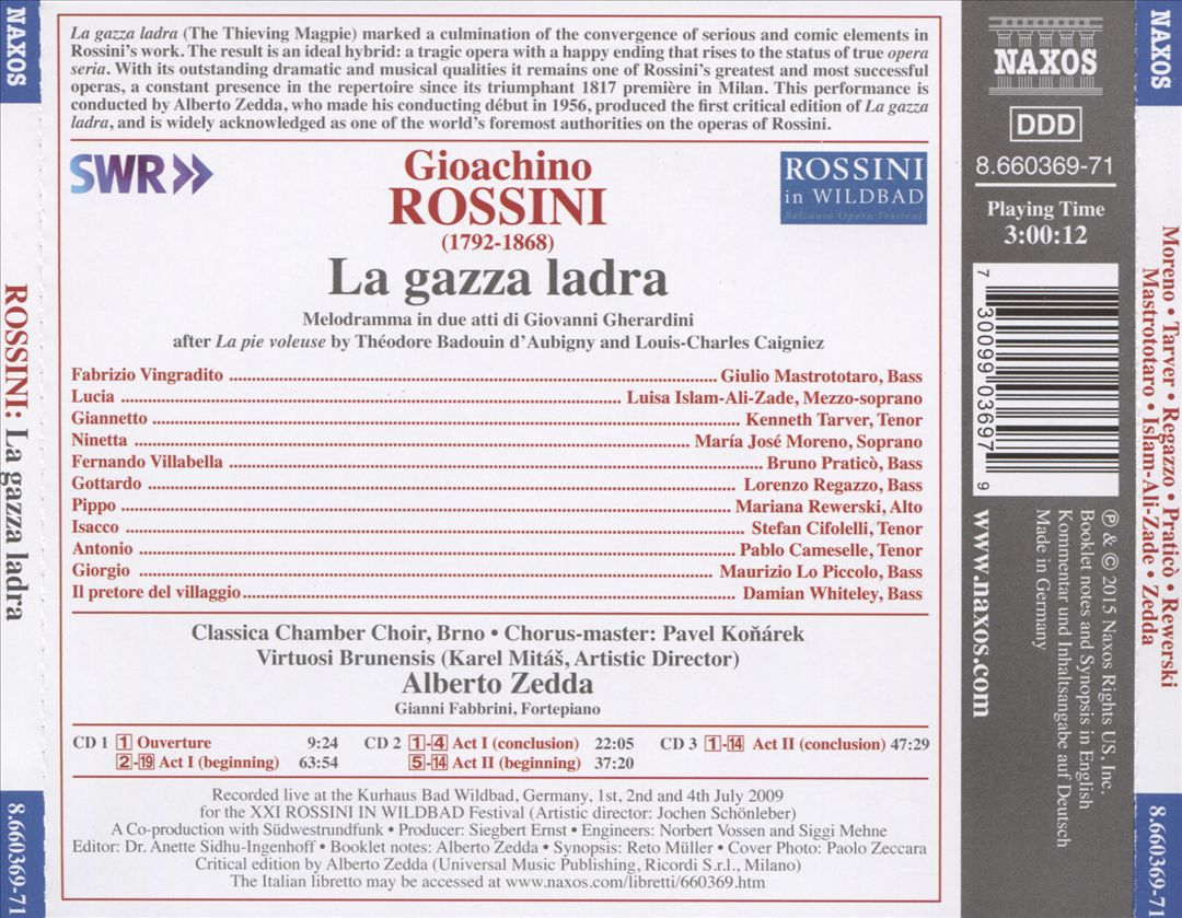 Gioachino Rossini: La Gazza Ladra cover art