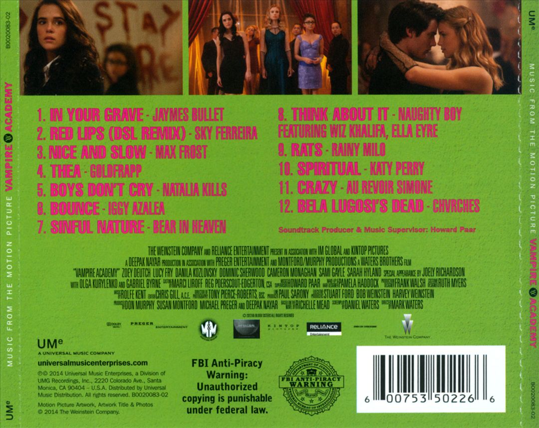 Vampire Academy [Music from the Motion Picture] cover art