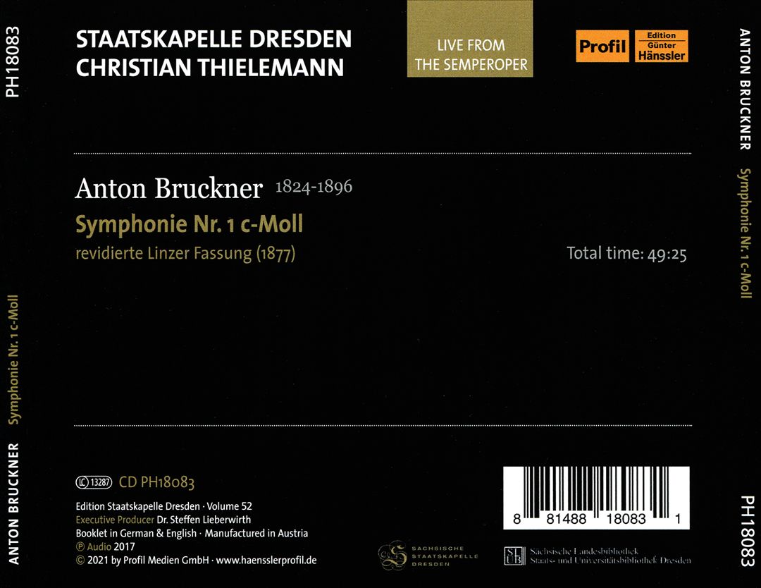 Anton Bruckner: Symphonie Nr. 1 c-Moll WAB 101 cover art