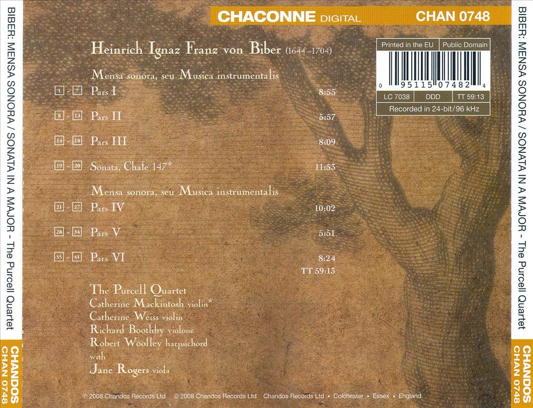 Biber: Mensa sonora, seu Musica instrumentalis; Sonata in A major cover art