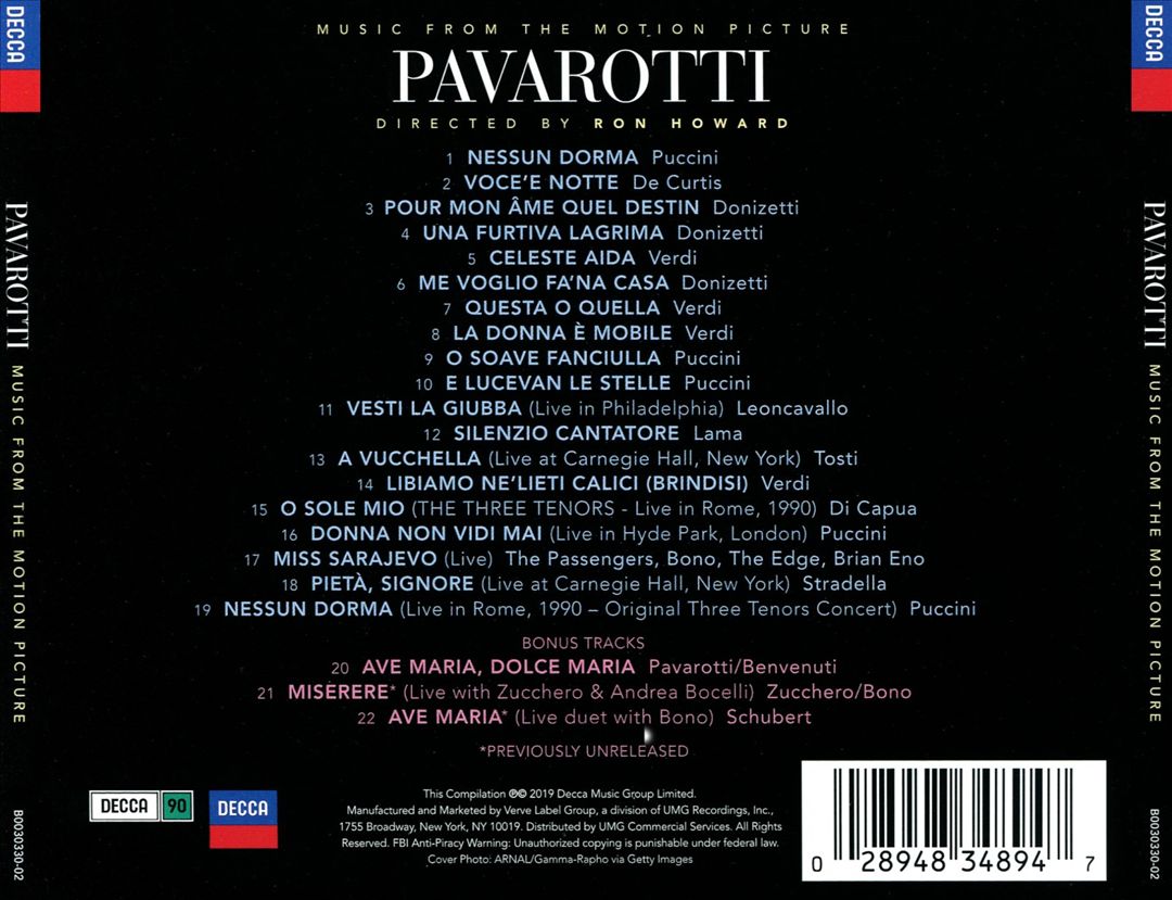 Pavarotti [Music from the Motion Picture] cover art