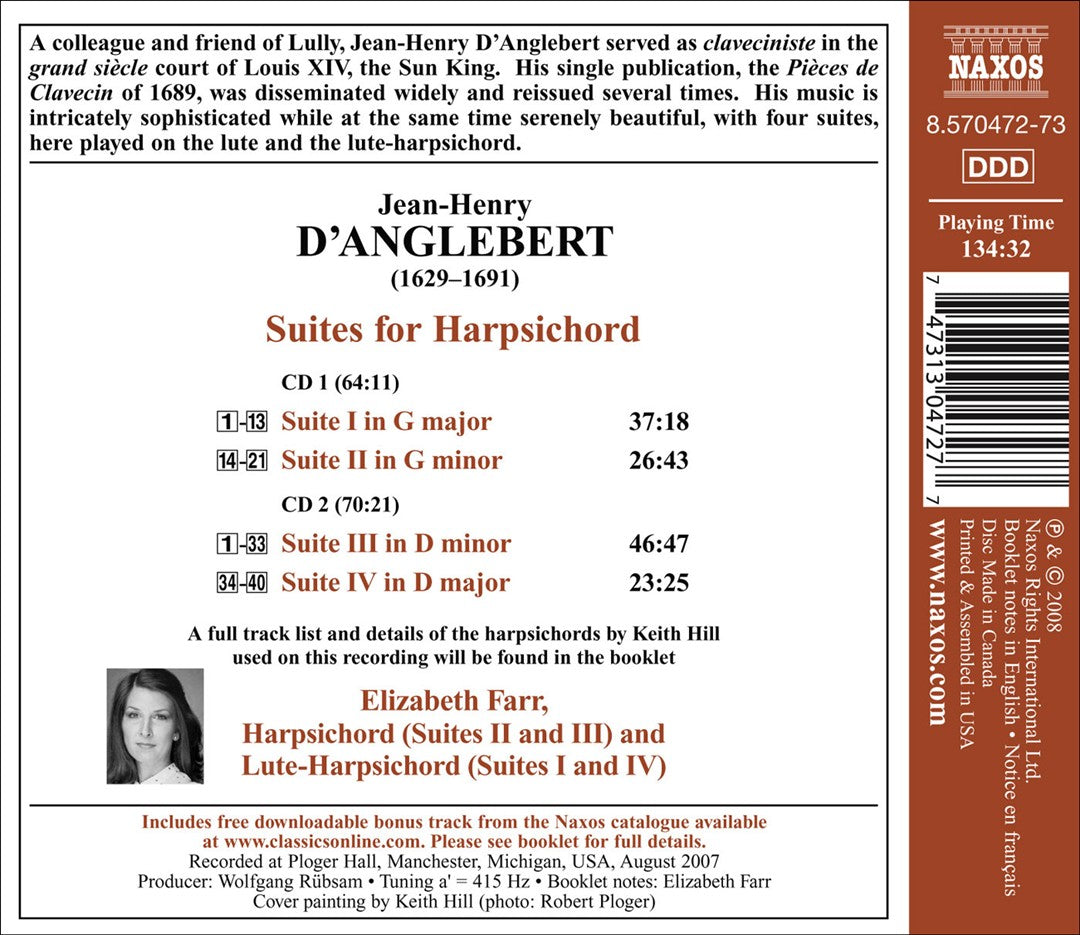 Jean-Henry D'Anglebert: Suites for Harpsichord cover art