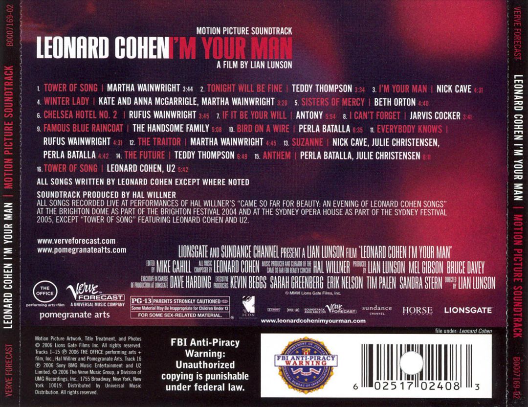 Leonard Cohen: I'm Your Man cover art