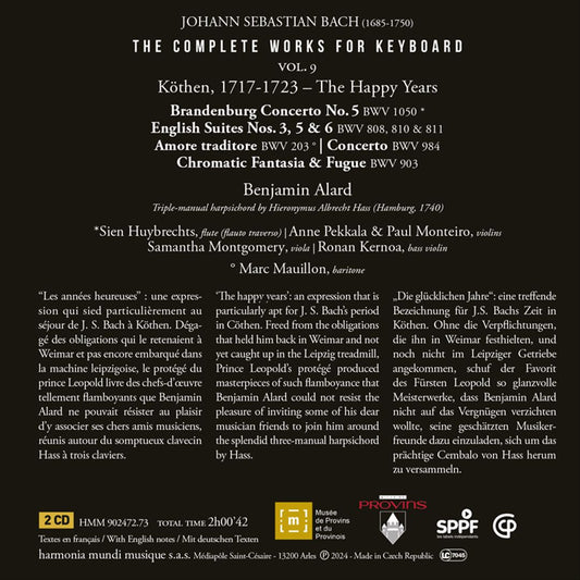 Johann Sebastian Bach: The Complete Works for Keyboard, Vol. 9 - The Happy Years cover art