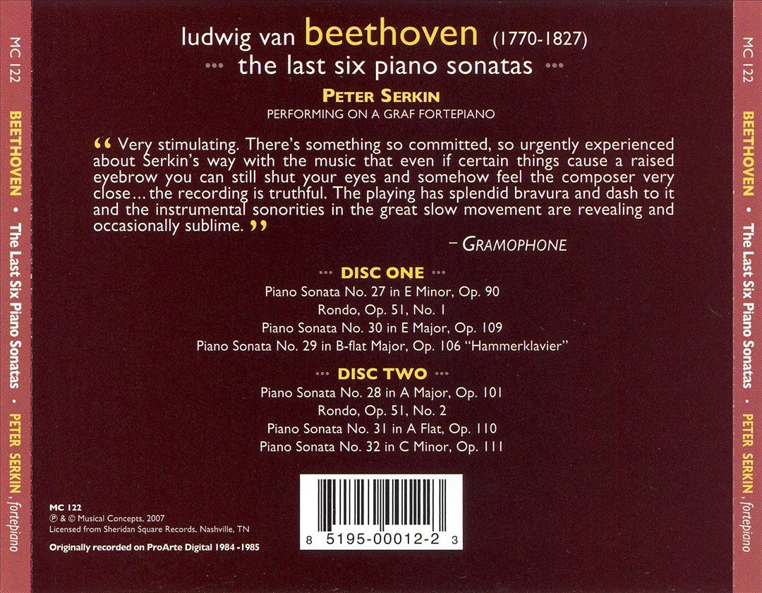 Beethoven: The Last Six Piano Sonatas cover art