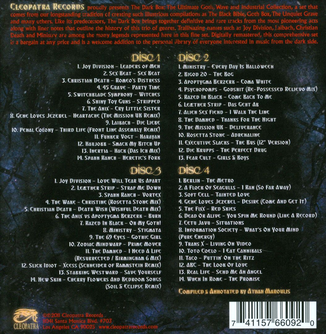 Dark Box: The Ultimate Goth, Wave & Industrial Collection 1980-2011 cover art