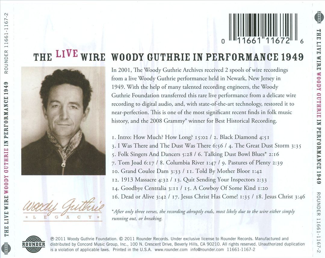 Live Wire: Woody Guthrie in Performance 1949 cover art