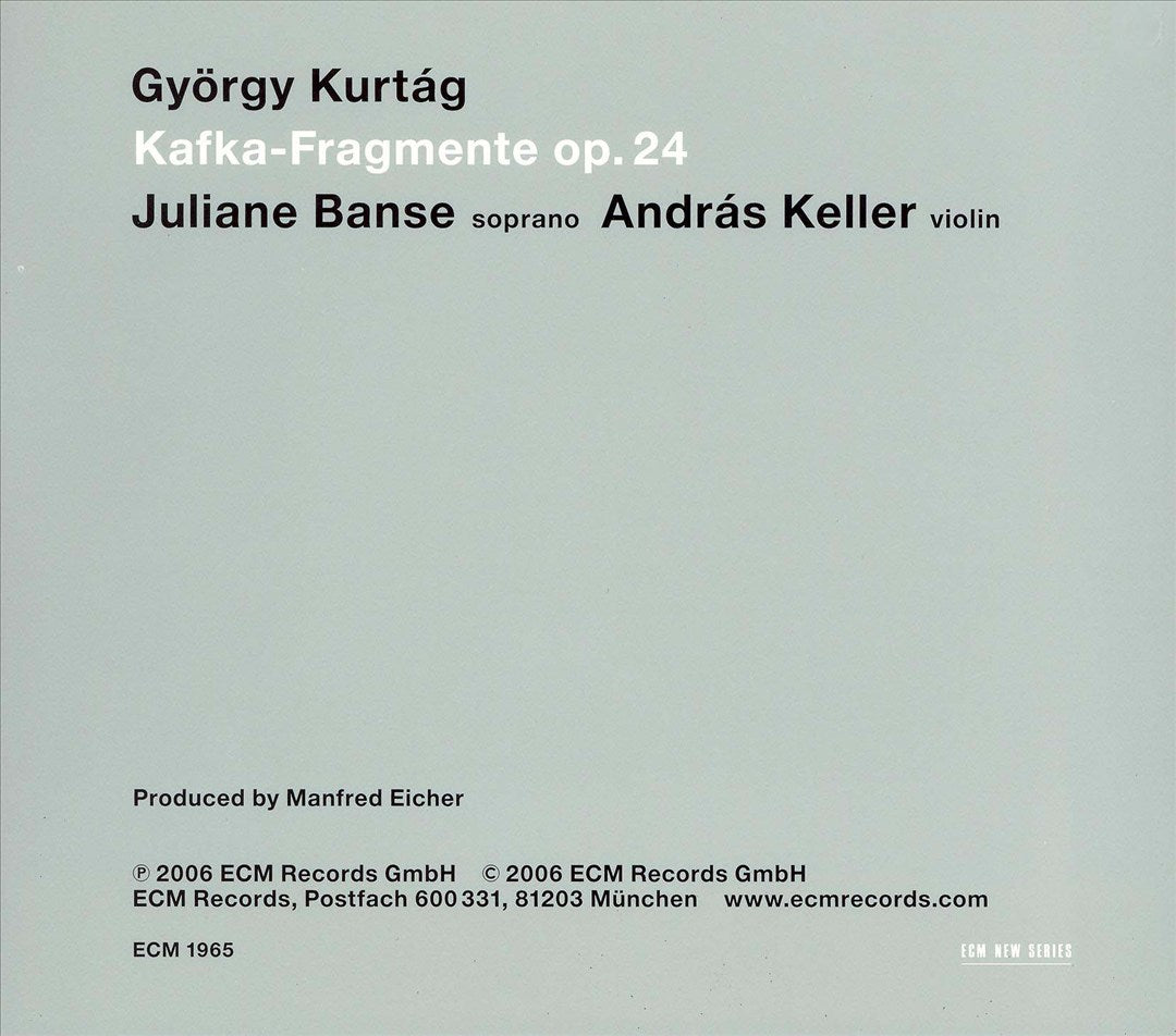 György Kurtág: Kafka-Fragmente cover art