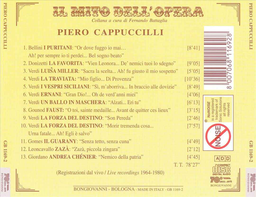 Il Mito dell'Opera: Piero Cappuccilli cover art