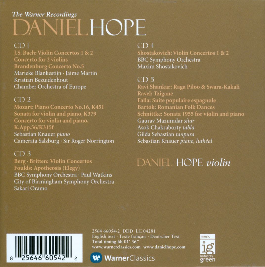 Daniel Hope: The Warner Recordings cover art