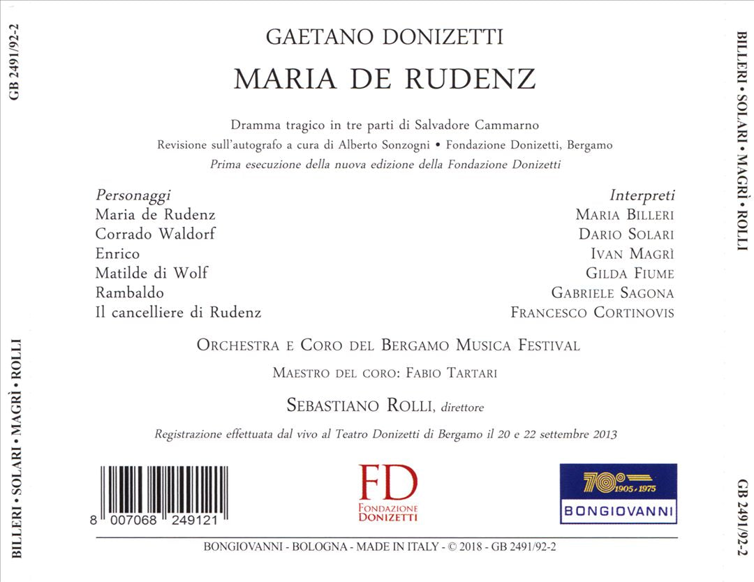 Gaetano Donizetti: Maria de Rudenz cover art