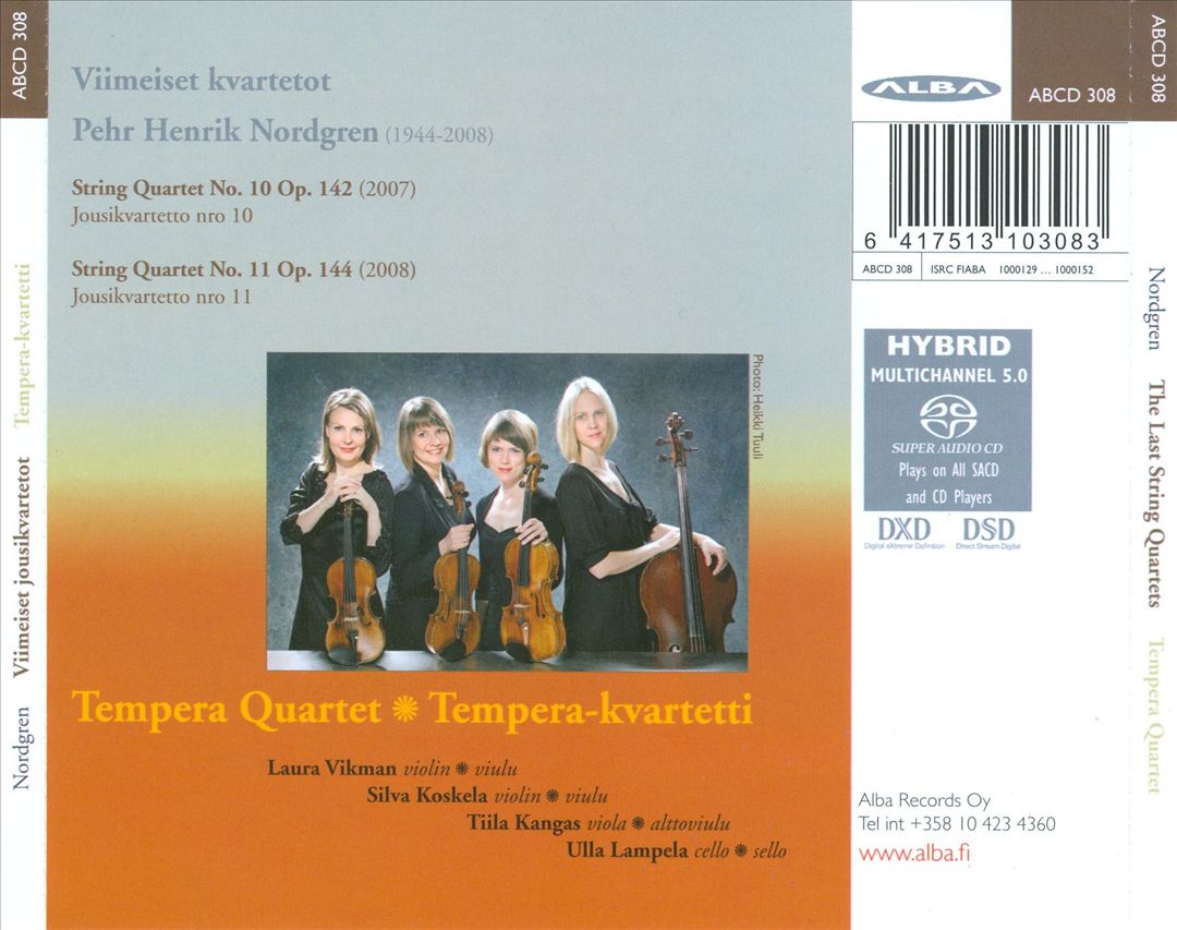 Pehr Henrik Nordgren: The Last Quartets cover art