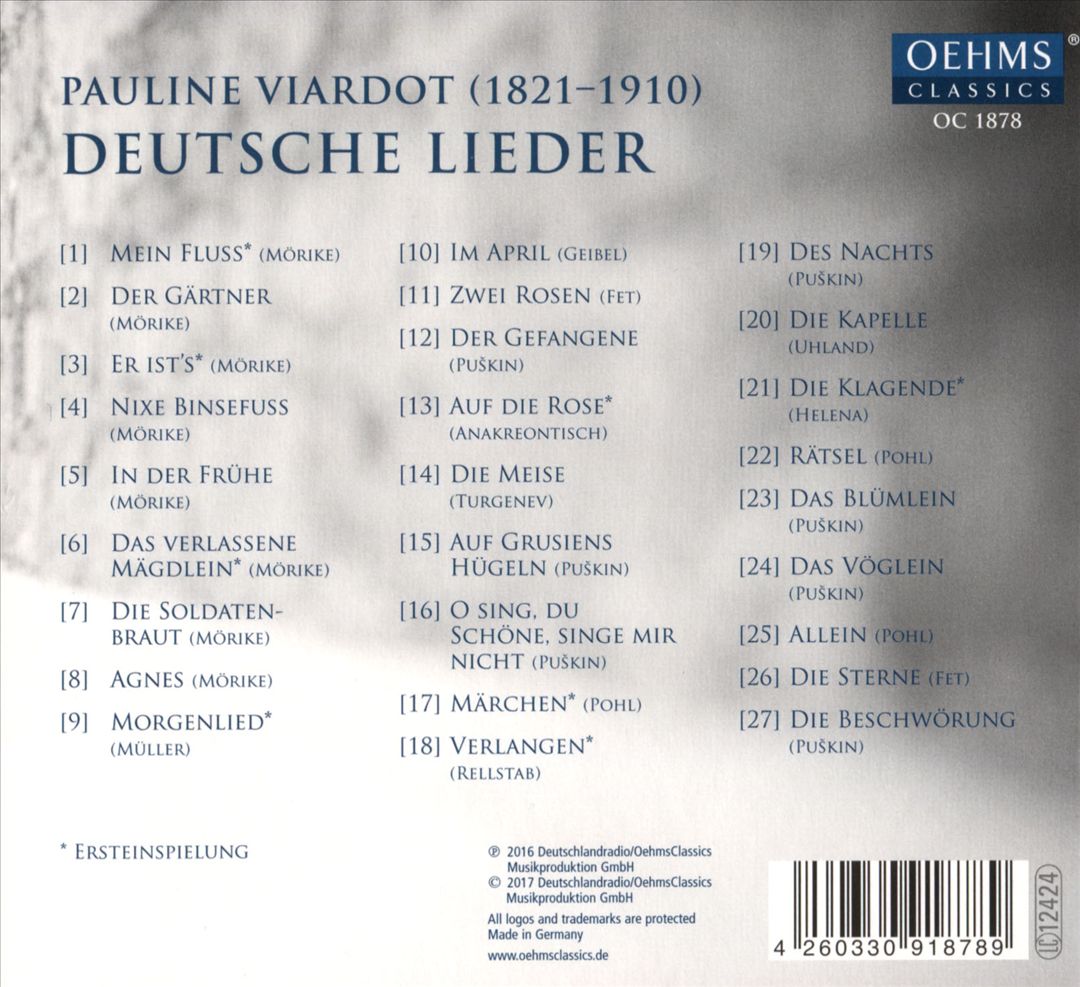 Pauline Viardot: Deutsche Lieder cover art
