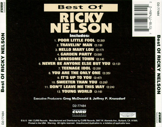 The Best of Rick Nelson [Capitol/EMI] cover art