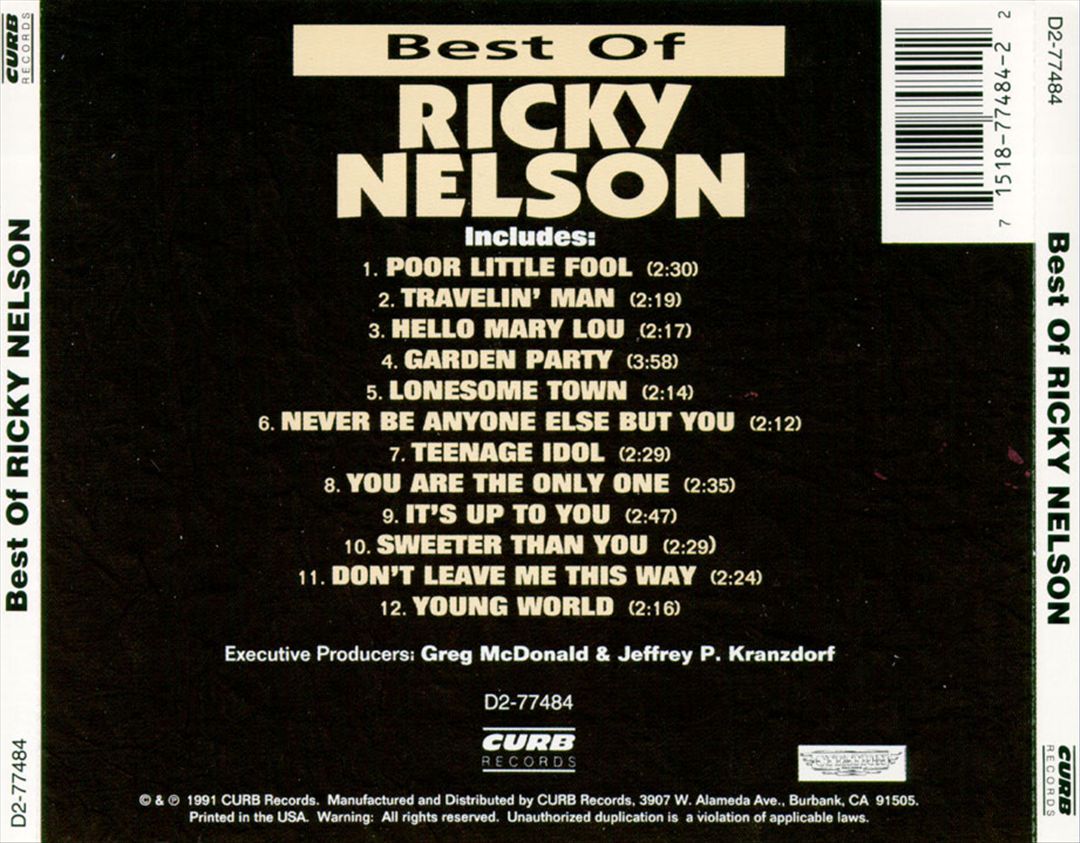 The Best of Rick Nelson [Capitol/EMI] cover art