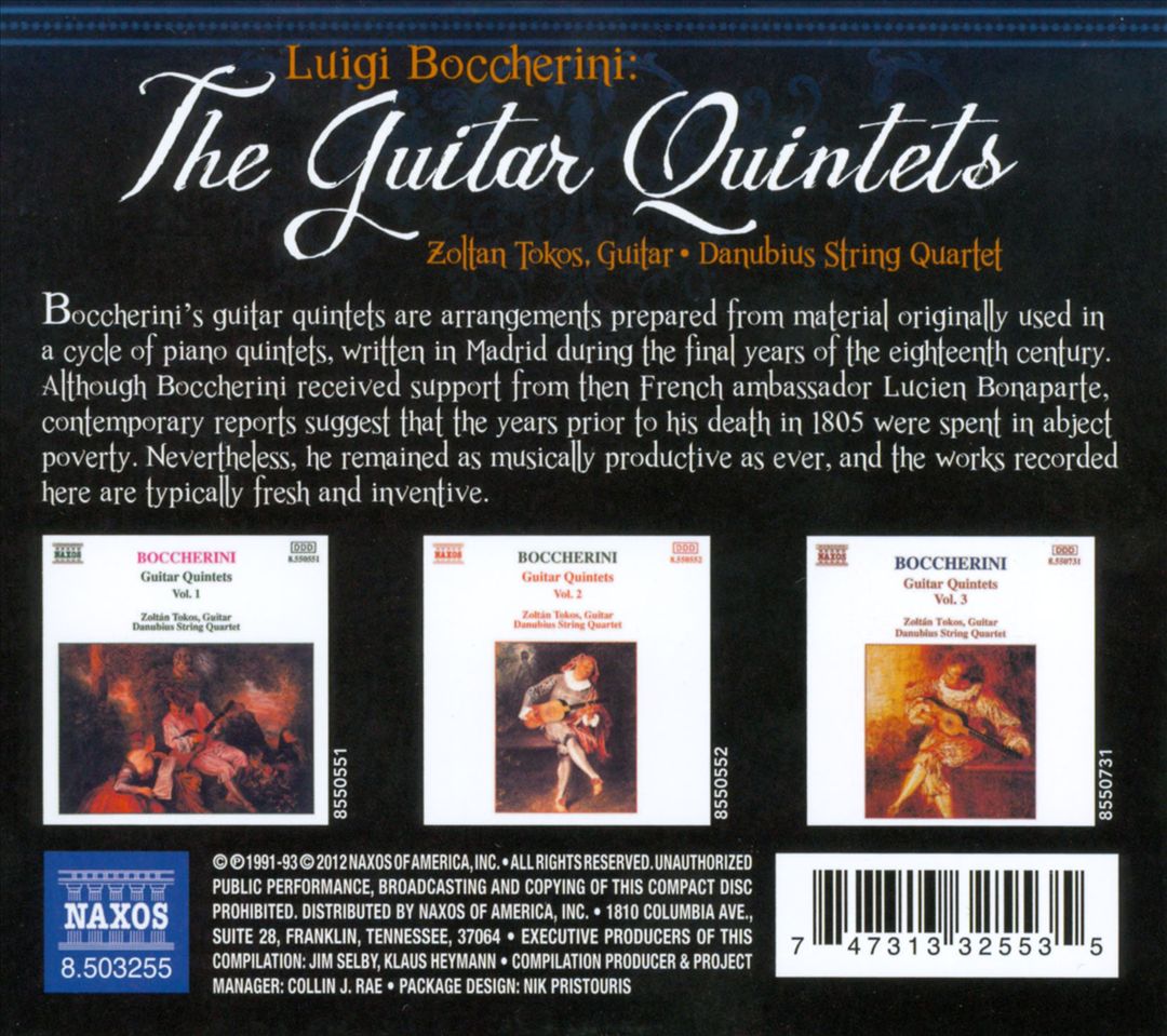 Boccherini: The Guitar Quintets cover art