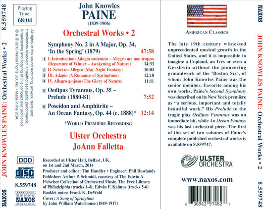 Paine: Symphony No. 2 "In the Spring" cover art