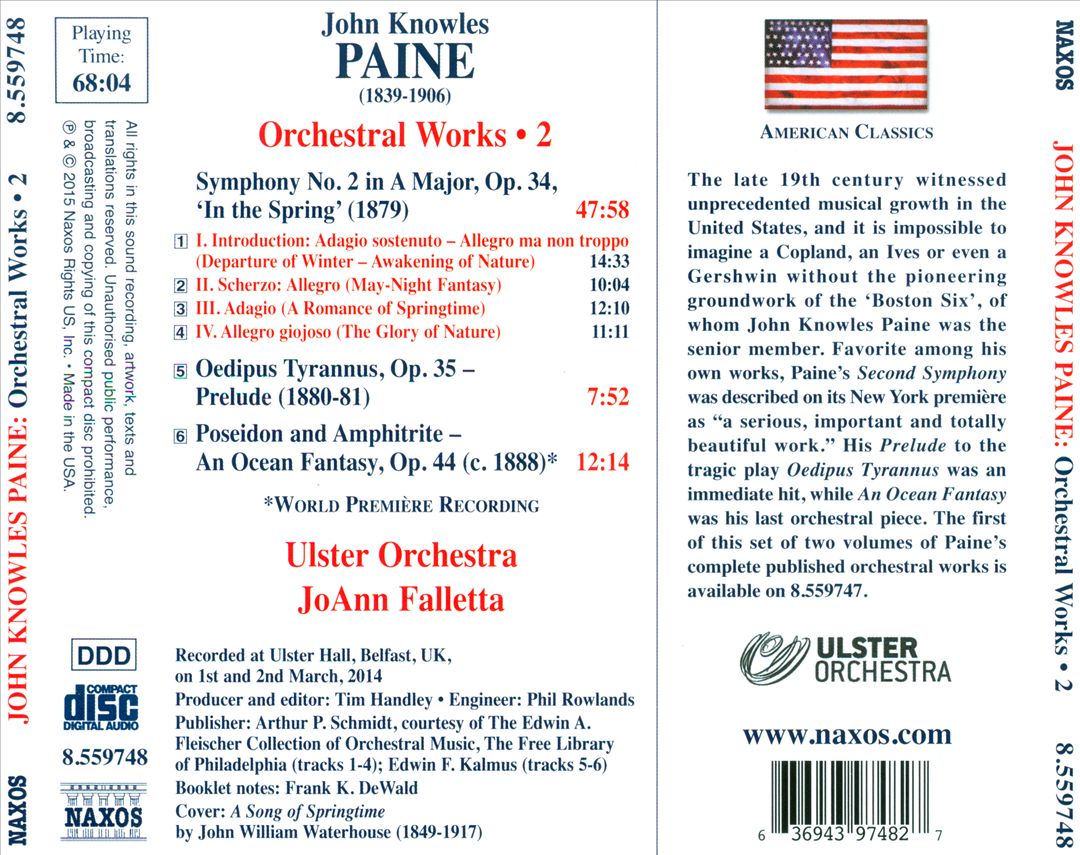 Paine: Symphony No. 2 "In the Spring" cover art