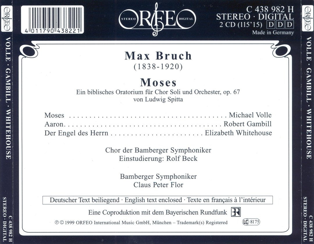 Bruch: Moses cover art