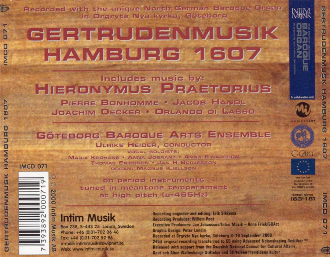 Gertudenmusik Hamburg 1607 cover art