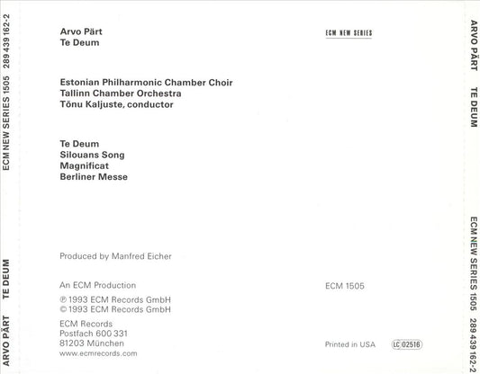 Arvo Pärt: Te Deum; Silovans Song; Magnificat; Berliner Messe cover art