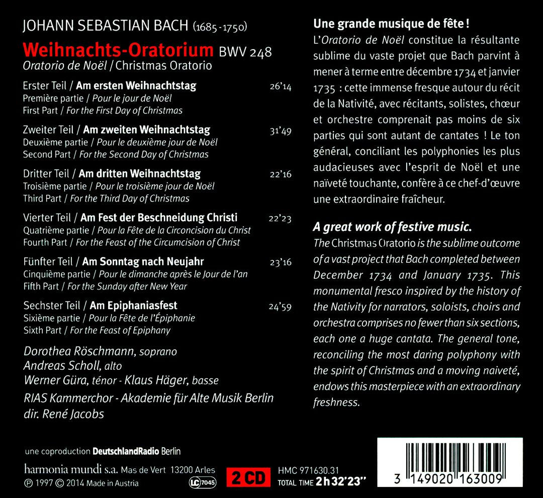 Bach: Christmas Oratorio cover art