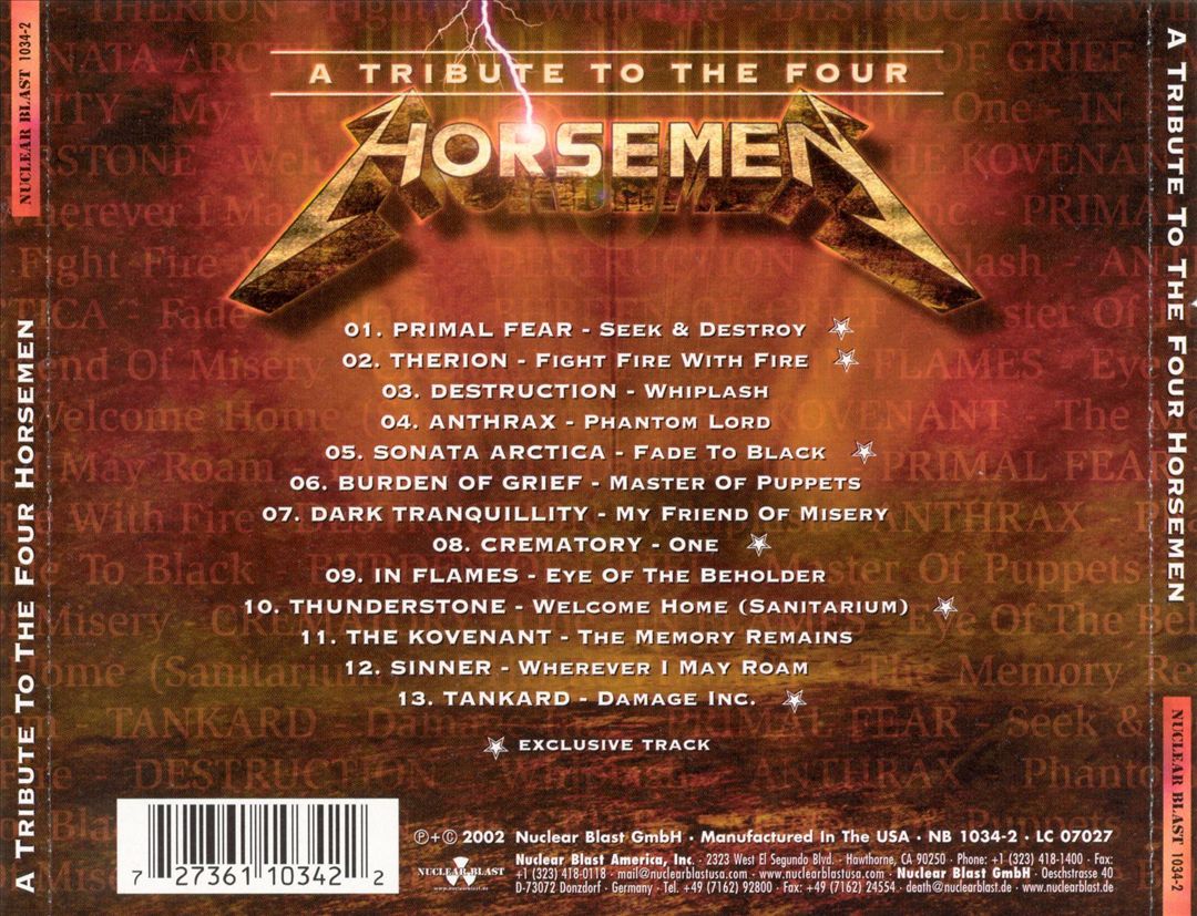 Tribute to The Four Horsemen cover art