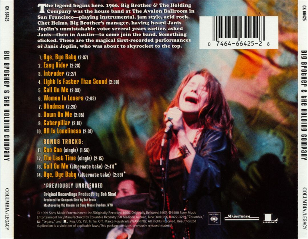 Big Brother & the Holding Company Featuring Janis Joplin cover art