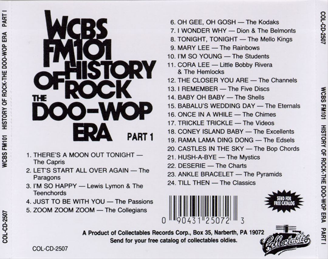 History of Rock: The Doo-Wop Era, Pt. 1 - WCBS FM-101 cover art