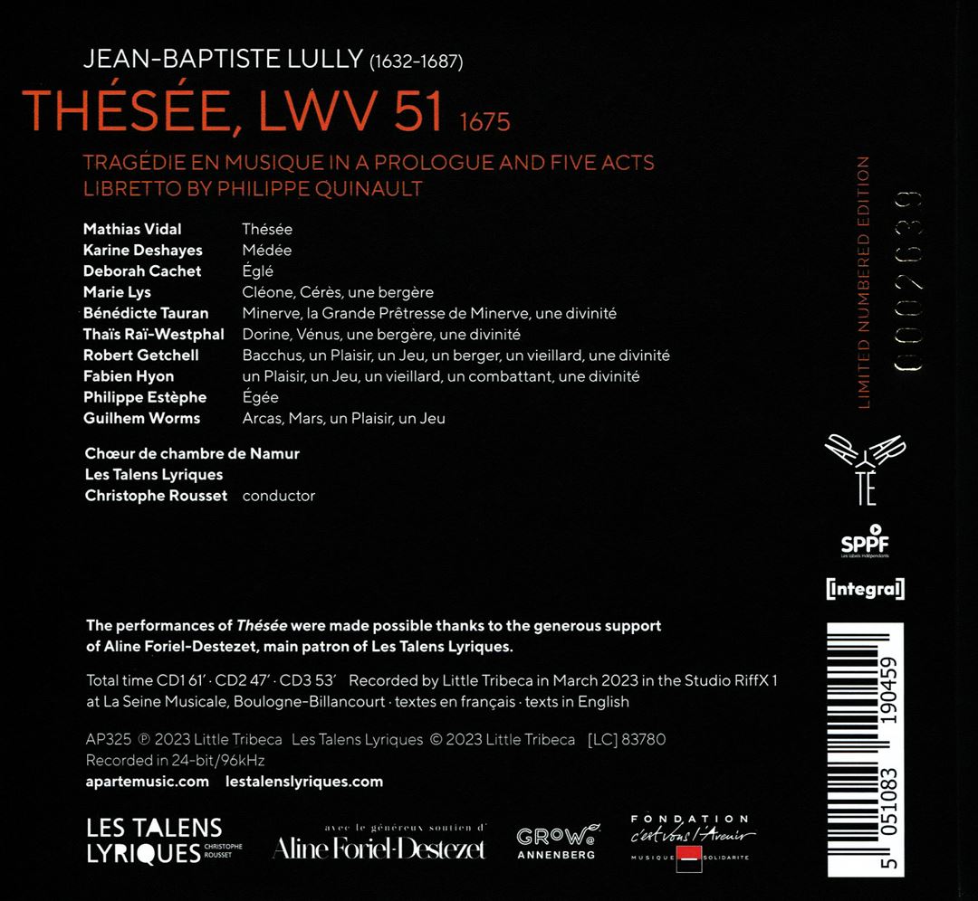 Jean-Baptiste Lully: Thesée cover art
