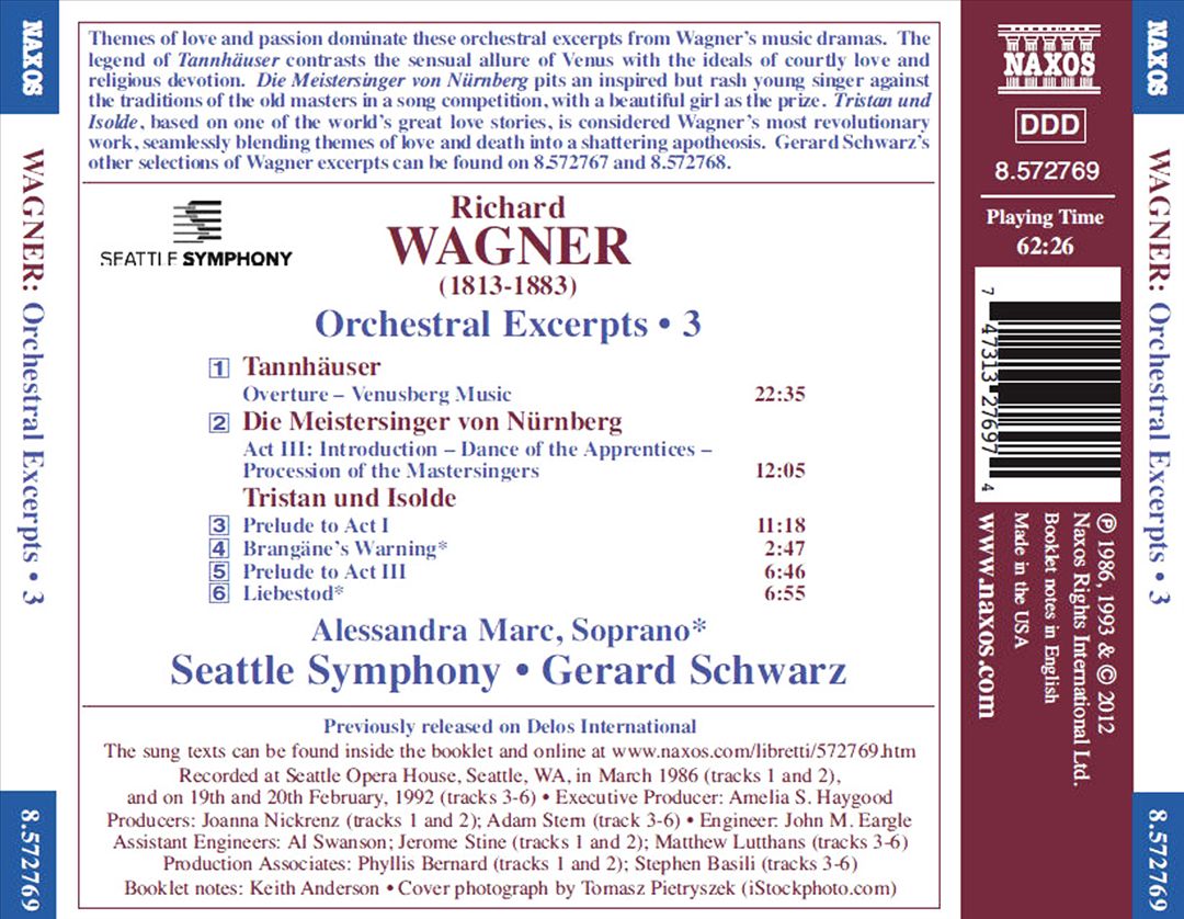 Wagner: Orchestral Excerpts, Vol. 3 cover art
