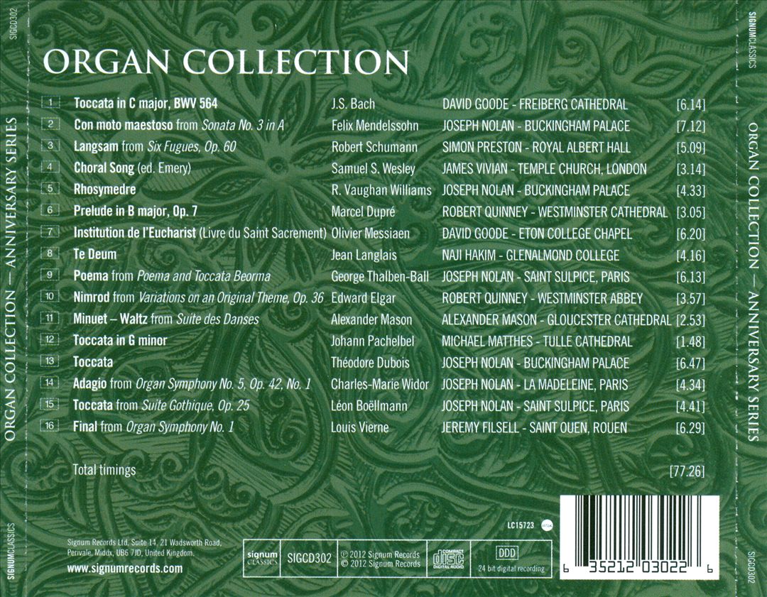 Anniversary Series: Organ Collection cover art