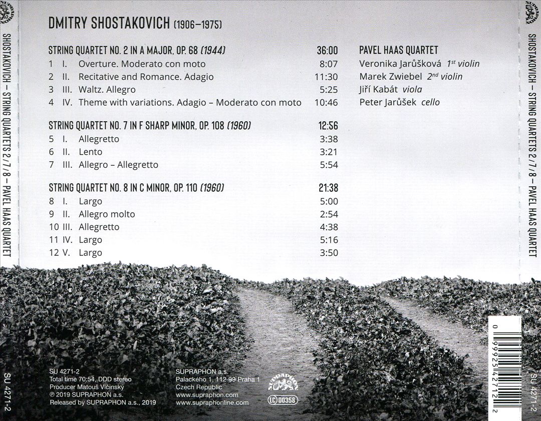 Shostakovich: String Quartets 2, 7, 8 cover art