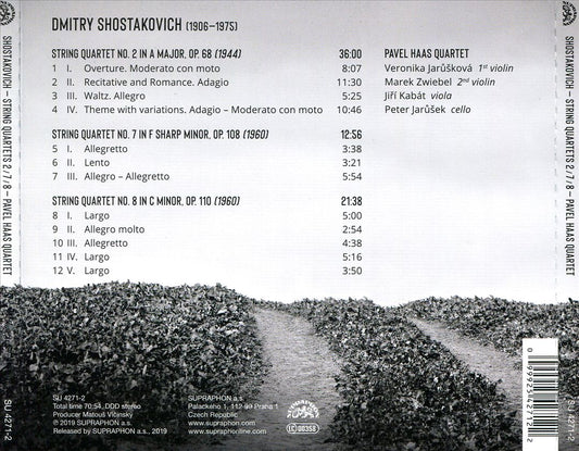 Shostakovich: String Quartets 2, 7, 8 cover art
